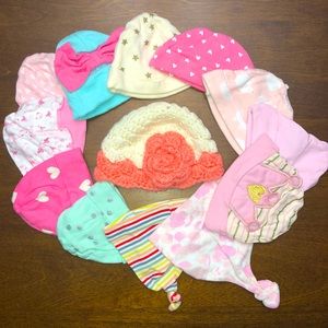 👶🏽Baby Girl 0-6 mo hats (Pack of 13)👶🏽